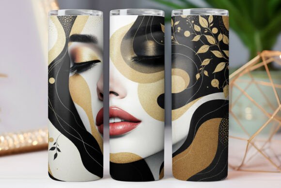 Abstract Oil Face Tumbler Wrap Design Review