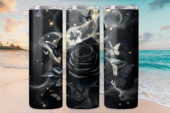 Black Butterfly Tumbler Wrap 20oz Skinny Review