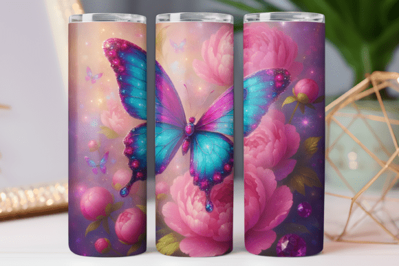 Butterfly Tumbler Wrap 20oz Design PNG Review
