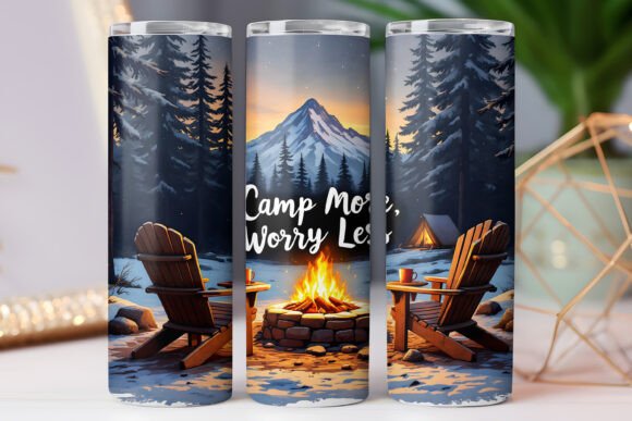 Camping Tumbler Wrap Camp More 20oz PNG Review