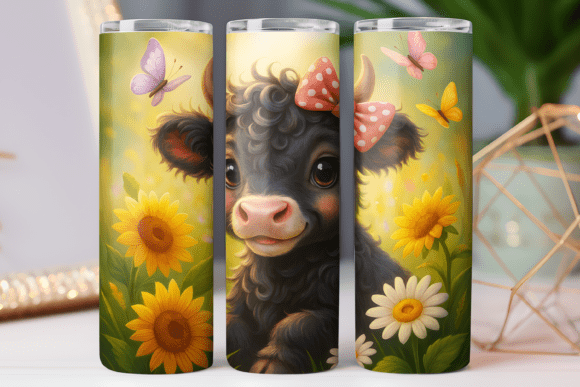 Highland Cow Tumbler Wrap Design Skinny Review
