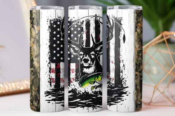 Hunting and Fishing Tumbler Wrap Art Png Review