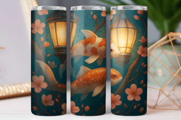 Japan Koi Fish Tumbler Wrap PNG Artwork Review