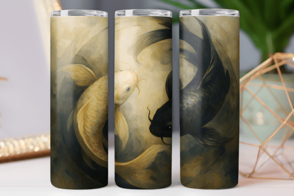 Japan Koi Fish Tumbler Wrap Png Design Review