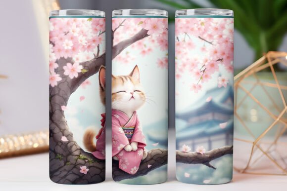 Japanese Kawaii Cat Tumbler Wraps 20oz Review