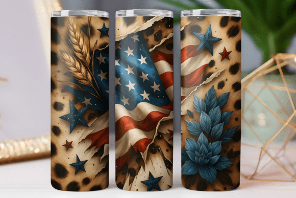 Leopard Patriotic Tumbler Wrap 20oz PNG Review