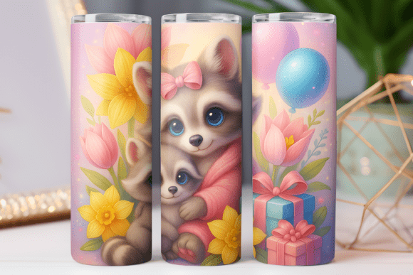 Mother Raccoon Tumbler Wrap 20oz Skinny Review