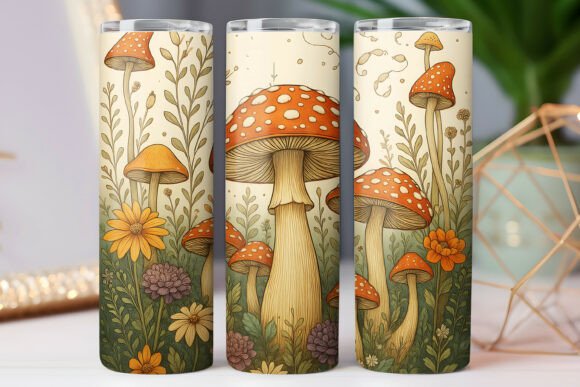 Mushroom Floral Tumbler Wrap Design Review