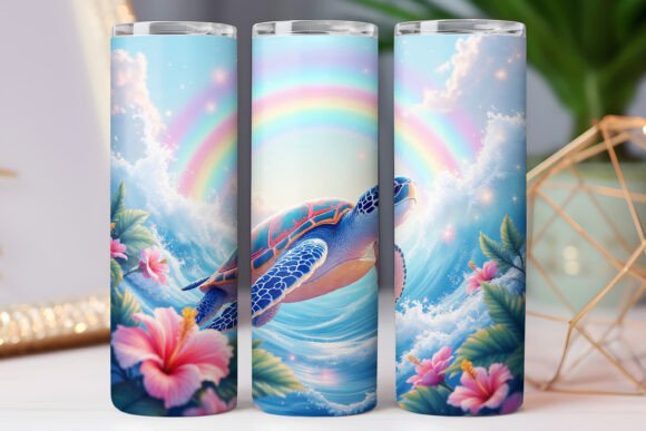 Rainbow Sea Turtle Tumbler Wrap Design Review