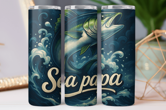 Sea Papa Father Tumbler Wrap 20oz Skinny Review