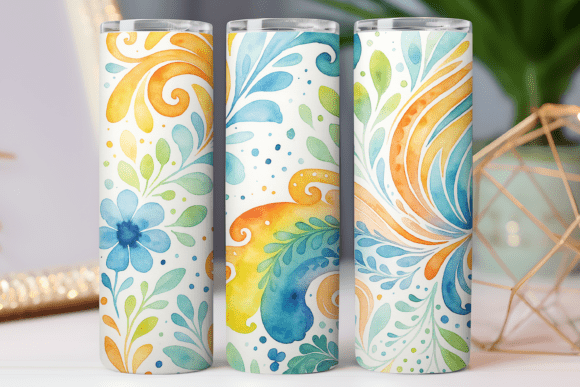 Watercolor Tumbler Wrap Design Review
